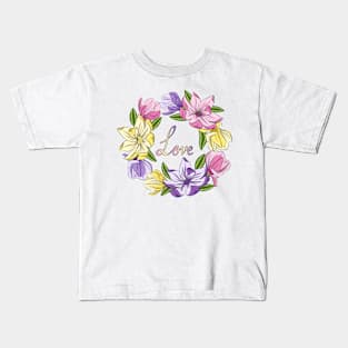 Love - Magnolia Flowers Kids T-Shirt